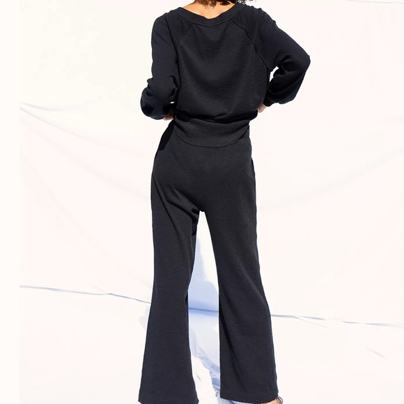 Free people knit navy pants sz large elastic waist - Picture 4 of 5